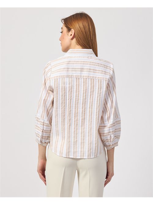 Silvian Heach Striped Shirt with 3/4 Sleeve SILVIAN HEACH | GPP25255CABEIGE SAND